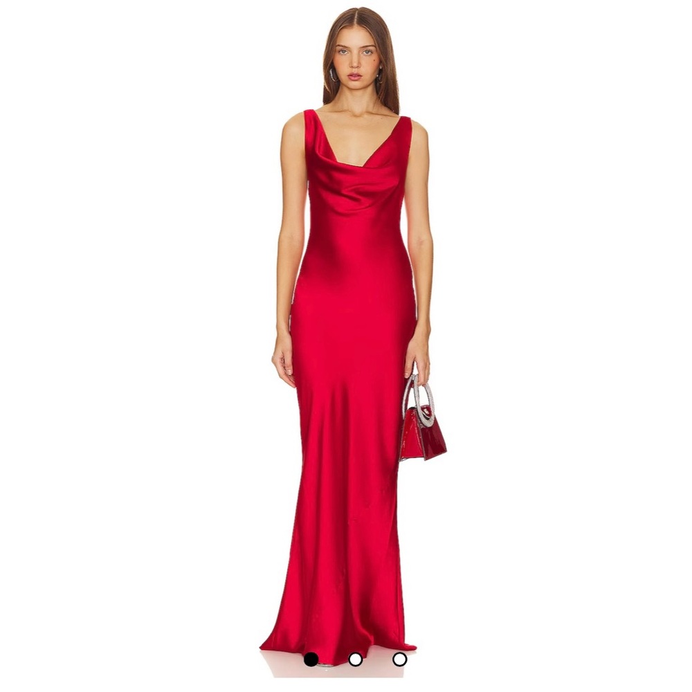 Red slip dress